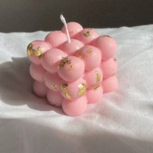 3D Bubble Pink Scented Soya Wax Candles – Floral Fragrance (Pack of 2)