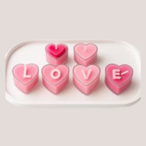 Love Heart Customized Candle (Pink, Pack of 6)