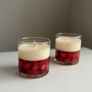 Scented Red Mini Heart Candle with Rose Blossom Fragrance (Pack of 1)