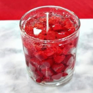 Saveera Soulcrafts Red Mini Heart Gel Wax Candle – Floral Fragrance (Pack of 1)