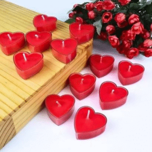 Scented Red Mini Heart Candle – Floral Fragrance (Pack of 6)