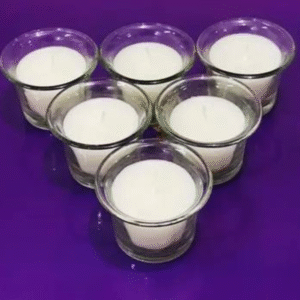 Scented White Votive Jar Candle – Decorative Floral Candle (Pack of 6)