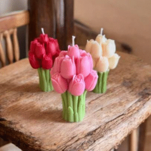 Tulip Bouquet Pink Scented Soy Wax Candle – Floral Fragrance (Pack of 1)