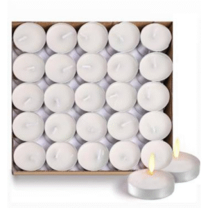 White Tealight Candles – Unscented (Pack of 50)